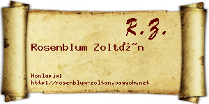 Rosenblum Zoltán névjegykártya